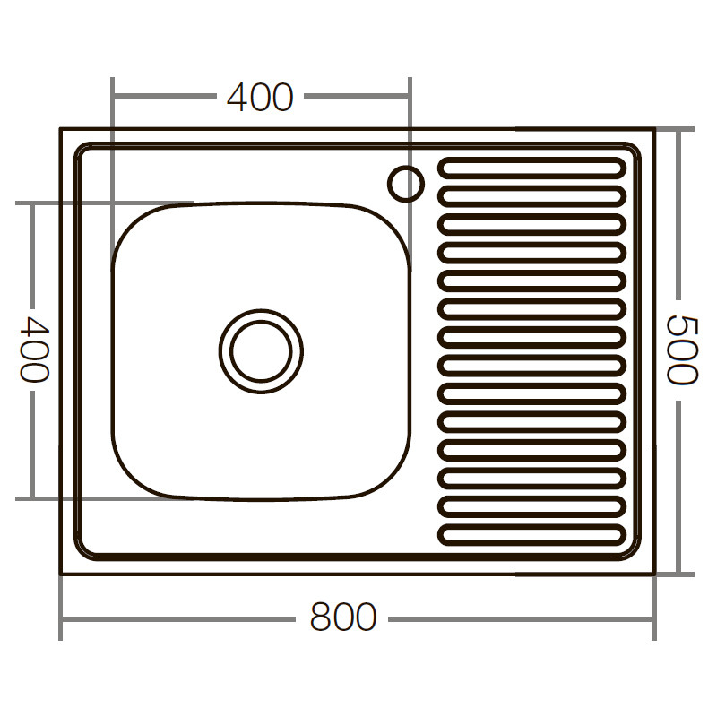 Кухонна мийка накладна Zerix Z8050L-06-160E (Satin) (ZX1612) Кухонна мийка накладна Zerix Z8050L-06-160E (Satin) (ZX1612)