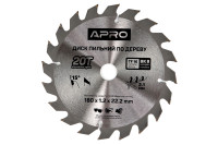 Диск пильний по дереву Apro 180 x 22.220мм x 20T (830132)
