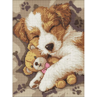Алмазна мозаїка "Сплячий джек-рассел" ©art_selena_ua AMO8036, 30х40 см