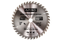 Диск пильний по дереву Apro 190 x 20мм x 40T (830171)