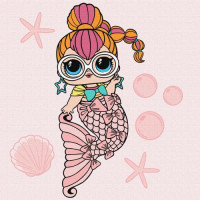 Картина по номерам с красками металлик "L.O.L. Surprise! Mermaids. Neon QT" 40х40 см