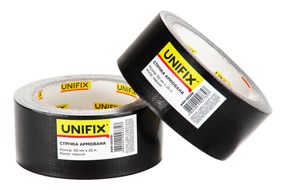 Стрічка армована Unifix 50 мм x 25 м Чорна (ARM-5025B)