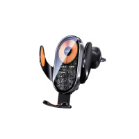 Автотримач для телефона з БЗП REMAX 15W Ultra-thin 3-Axis Linkage Car Holder  RM-C17i Black (6954851216018)