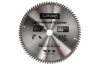 Диск пильний по дереву Apro 230 x 22.220мм x 80T (830201)