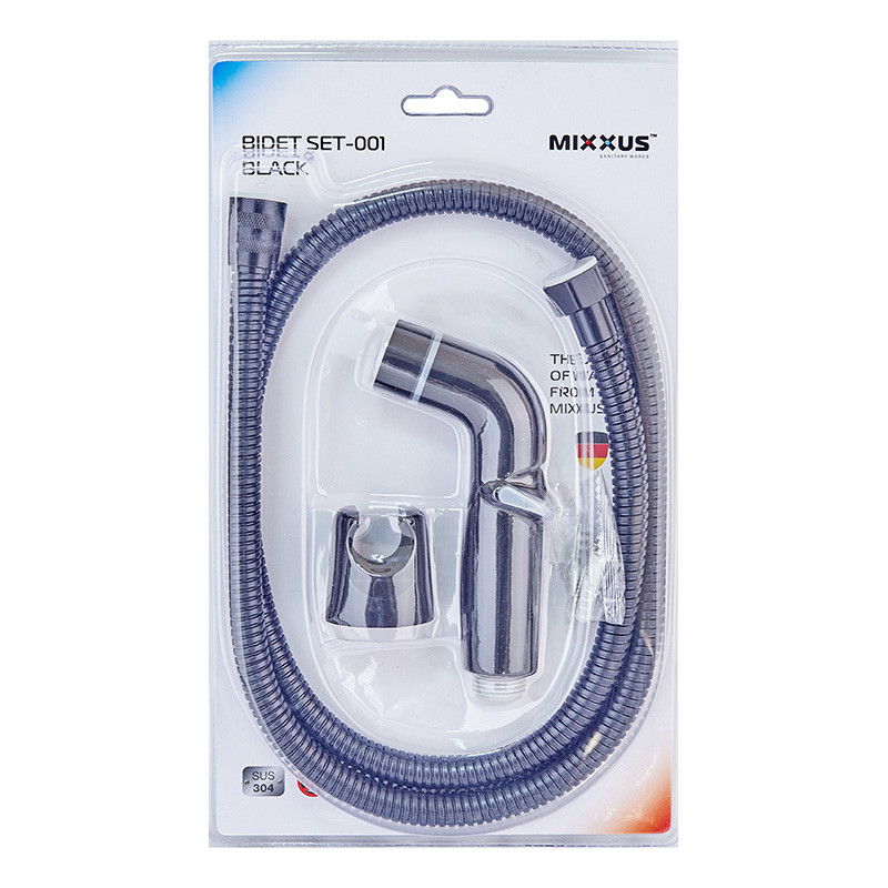 Набір для гігієнічного душу MIXXUS BIDET SET-001 BLACK шланг 1,2 м (Колір чорний) (LE2774)