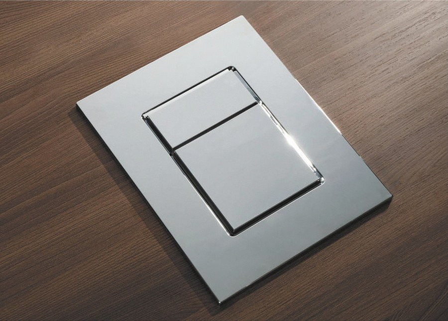 Панель змиву KOER KT-0607-01 157x198x3mm пластикова, кнопка квадратна (колір хром) (KR5344)