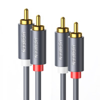 Аудіокабель UGREEN AV104, 2RCA Male to 2RCA Male, ABS, 5m Black (UGR-10520)