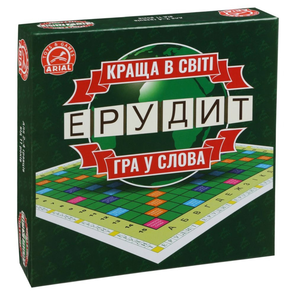 Настільна гра Ерудит. Гра в слова Arial 910107 укр. мовою