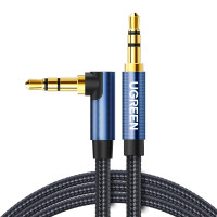 Аудіокабель UGREEN AV112, 3.5mm Male to 3.5mm Male, nylon braid, 2m, Blue (UGR-60181)