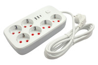 Подовжувач з 6 розетками та 3 USB-портами 2500W 3м (S-VEN-1202-3)