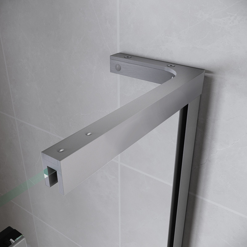 Двері у нішу Walk-In розсувні KOER SR SD07-120x200-R-TR-01 прозоре скло EASY CLEAN 8мм хром (KR5773)