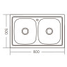 Мийка кухонна ZERIX Z8050D-08-180E DOUBLE (satin) (ZM0569)
