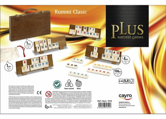 Настільна гра CAYRO Подарунковий Руммі в дерев'яному кейсі (Rummi Clasic wood, Rummikub) (1610)