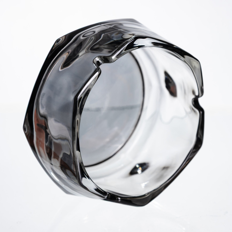 Попільничка скляна Diamond Faceted 12 см, сірий Yiwu HP-34-79