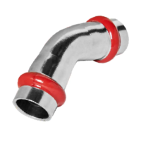 Коліно 45° дворозтрубне Koer KQ.B22-2 Press-Inox AISI 304 22x22 (KR6434)