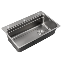 Мийка з нерж. сталі MIXXUS MS7546-SET-01 MICRO DECOR GRAPHITE (3.0/0.8) комплект (колір графіт) (MI8390)