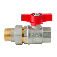 Кран с американкой Koer Extreme KE.227-25 - 1" ручка "бабочка" красная (KR5767)