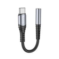 Аудіокабель HOCO LS33 Type-C Digital 3.5 Audio converter Metal Gray (6931474761163)