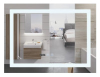 Зеркало Mixxus WARM MR02-90x70 с LED Touch, Anti-fog, димером, рег. яркости, часами (MI6673)
