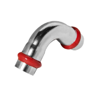 Коліно 90° дворозтрубне Koer KQ.L22-2 Press-Inox AISI 304 22x22 (KR6401)