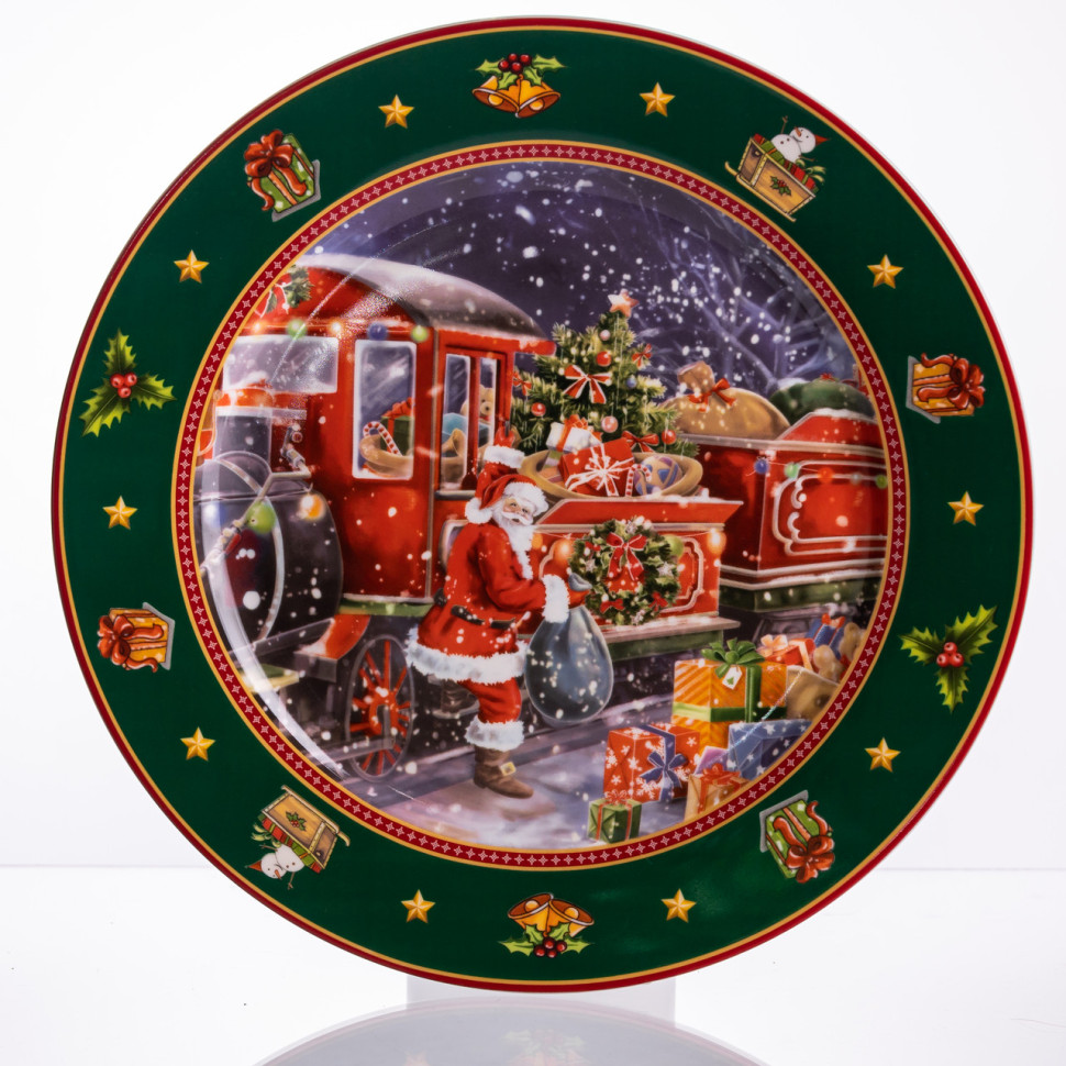 Набір новорічних тарілок з порцеляни Santa 6 (шт) Ø26.5 см HP-SDHK-6