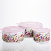 Контейнери для їжі порцелянові Flowers 9,5/13/15 см Yiwu TS-3P-2