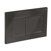 Панель змиву KOER KT-0602-16 240x160x10mm пластикова, кнопка квадратна (колір чорний глянцевий) (KR5182)