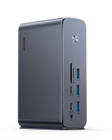 USB-хаб Baseus UnionJoy 17-Port Triple-Display  Docking Station Space Grey（USB-C to HDMI4K@60Hz*2+DP4K@60Hz*1+USB3.0*3+USB-C3.0*2+USB2.0*2+PD*1+PC*1+ (B00532304811-00)