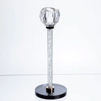 Скляний свічник Crystal Pillar 22см на стіл високий декоративний HP-7-26