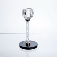 Скляний свічник Crystal Pillar 17 см на стіл декоративний HP-7-27
