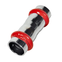Муфта перехідна дворозтрубна Koer KQ.C2818-2 Press-Inox AISI 304 28x18 (KR6307)