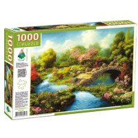 Пазлы "Каменный мост в саду", 1000 элементов, 66 х 48 см