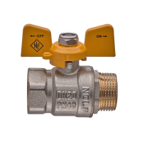 Кран шаровой Nolf classic NFC.722-08-3/4" FM ГШМ YELLOW, ручка "бабочка" желтая (NF3130)