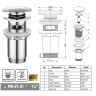 Донний клапан для раковини з переливом KOER PW-07-01 автоматичний (Click-Clack) (Колір хром) 1 1/4'' (KR5782) Донний клапан для раковини з переливом KOER PW-07-01 автоматичний (Click-Clack) (Колір хром) 1 1/4'' (KR5782)