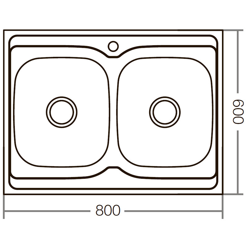 Кухонна мийка накладна Zerix Z8060B-08-180E (Satin) (ZX1620)